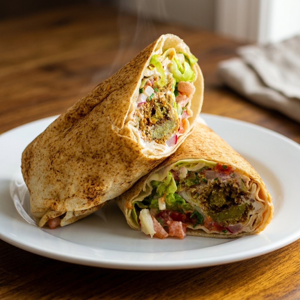 Falafel wrap with fresh vegetables in Maple, Edmonton, AB